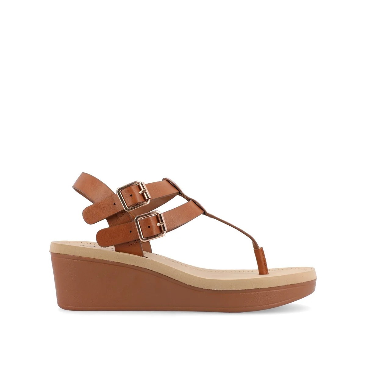 Journee Collection Bianca Double Buckle Wedge Sandals Many Sizes & Colors NIB Journee Collection Bianca Double Buckle Wedge Sandals Many Sizes & Colors NIB