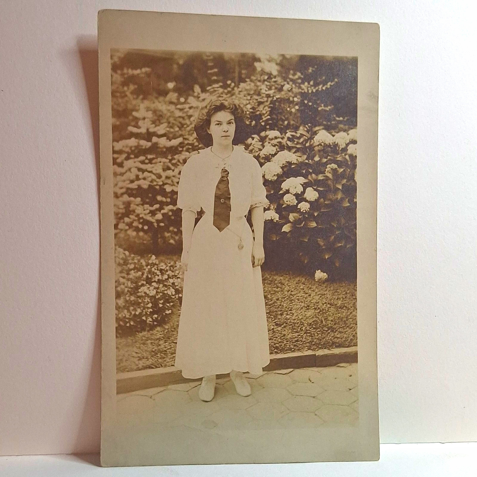 Real Photo RPPC Woman Portrait Outdoors Undivided Back Pre-1907 Unposted Real Photo RPPC Woman Portrait Outdoors Undivided Back Pre-1907 Unposted