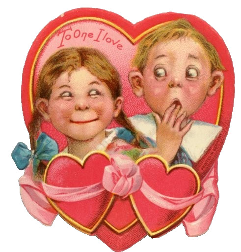 Vintage Frances Brundage Die Cut Valentine Cute Kids One I Love Germany c1910s Vintage Frances Brundage Die Cut Valentine Cute Kids One I Love Germany c1910s