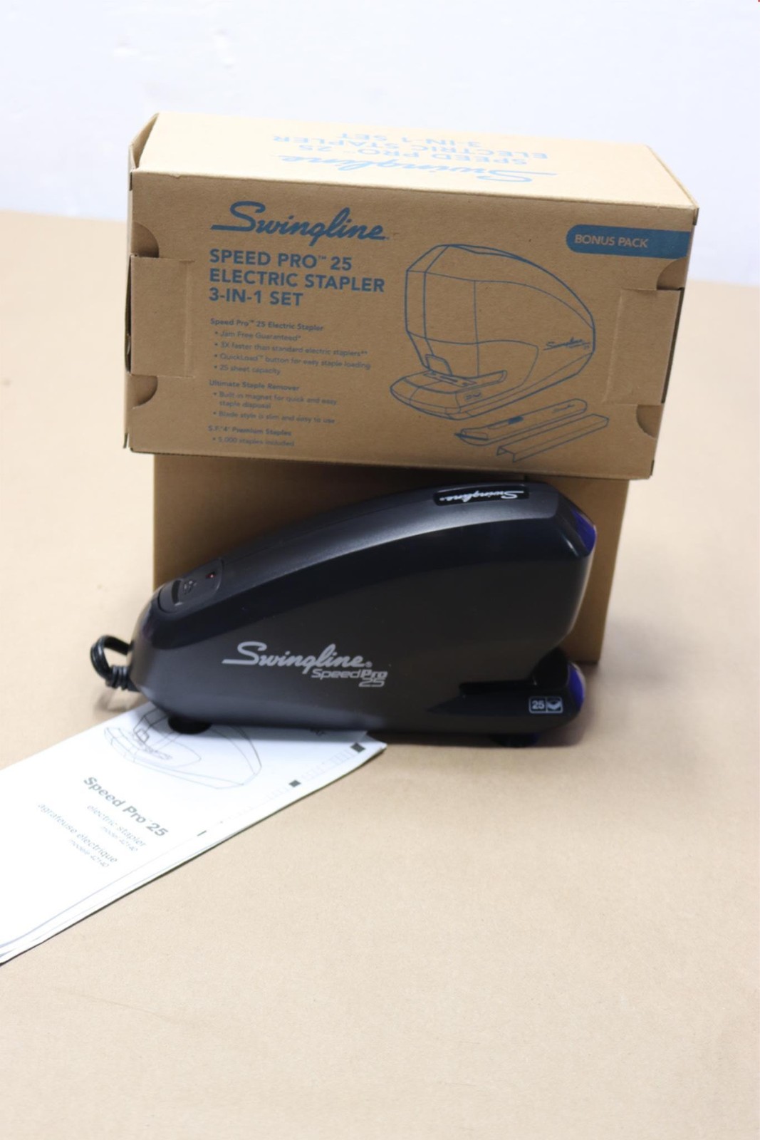 Swingline Speed Pro 25 Electric Stapler 3-In-1 Set 25 Sheet Jam Free High Speed