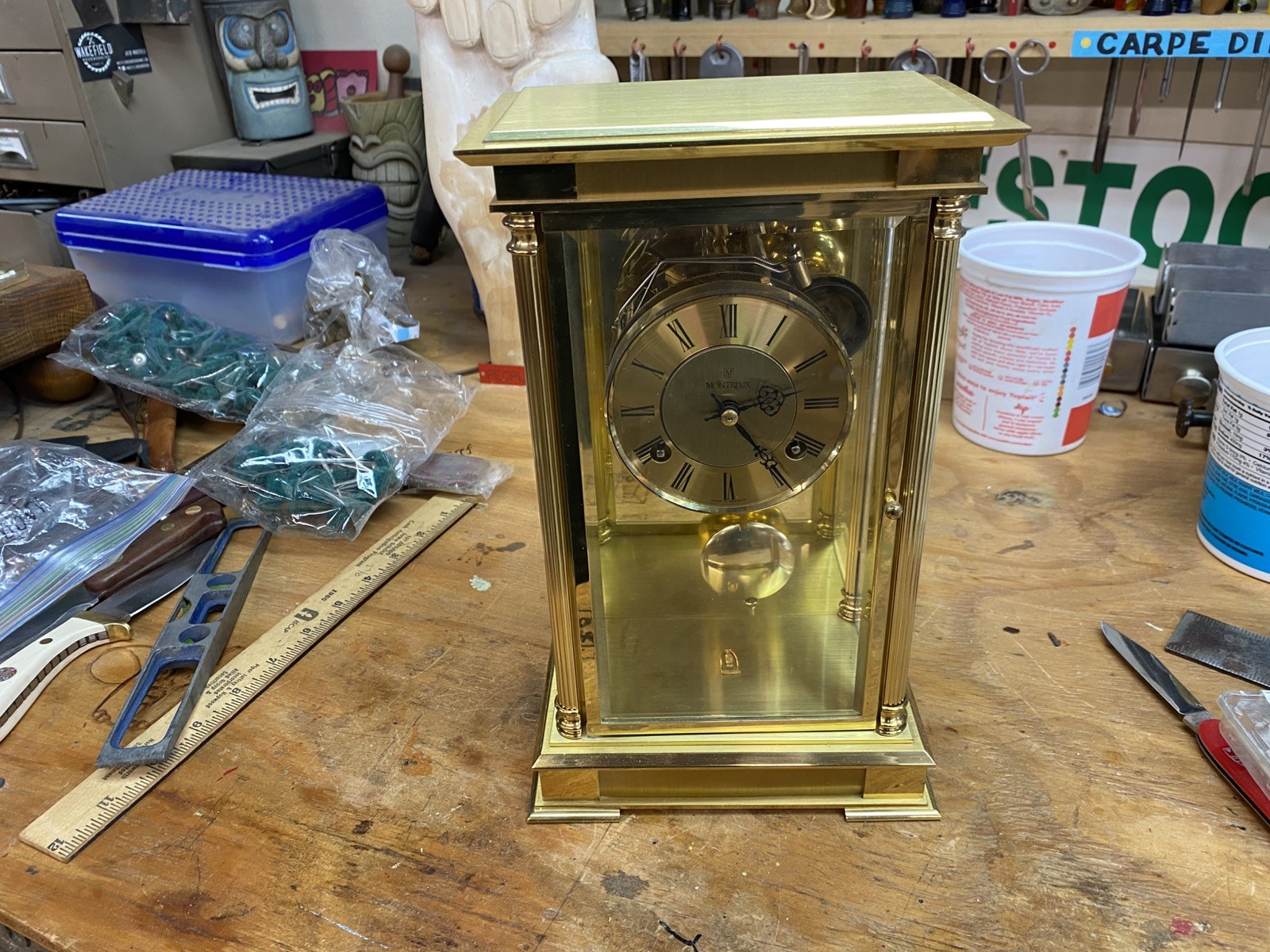 Vintage Coca Cola Clock Service Recognition Bim Bam Wind Up 131-081 German Mvt