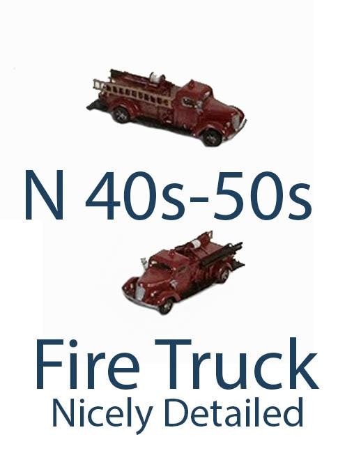 N Scale FIRE TRUCK vintage 1940-50s detailed and comes PAINTED