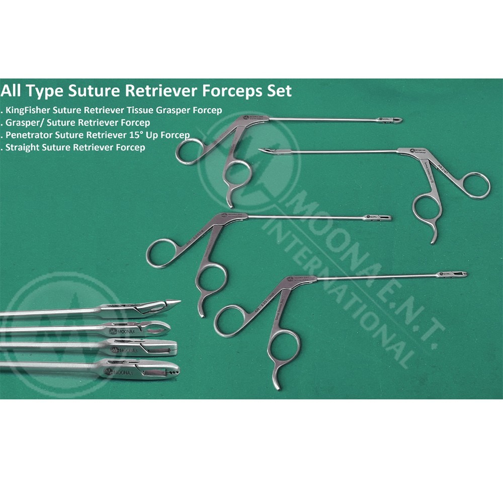 Arthroscopic All Type Suture Retriever Forceps Set Of 4, Orthopedic Instrument