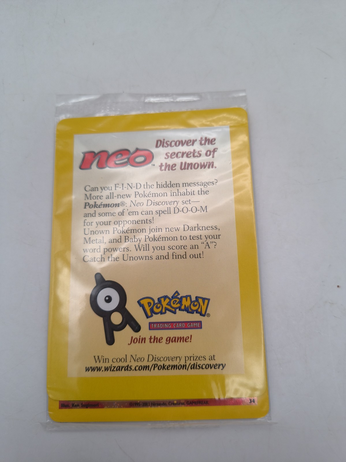 1995-2001 Pokemon Sealed NEO Discovery Promo Card #34