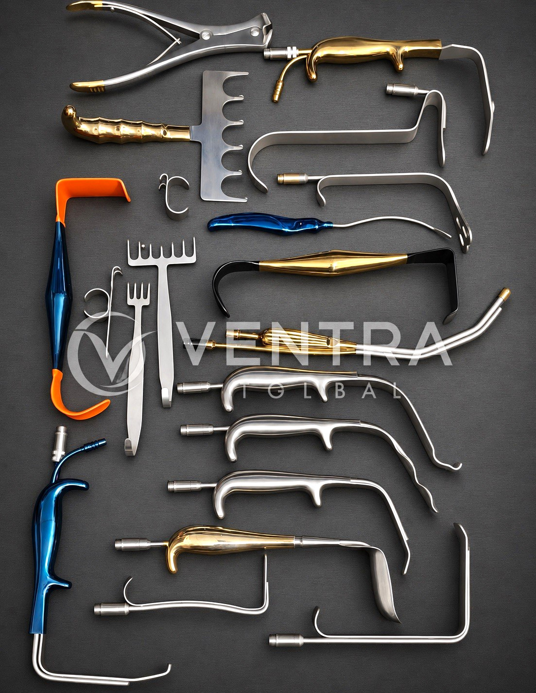 VENTRA GLOBAL Surgical Retractor Instrument Set Assortment Mixed Sizes/Styles