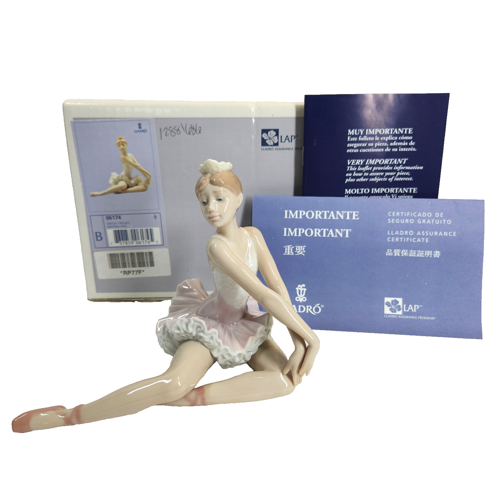 Lladro Ballerina Graceful Pose Porcelain Figurine 6174 Box Handmade Daisa Spain Lladro Ballerina Graceful Pose Porcelain Figurine 6174 Box Handmade Daisa Spain