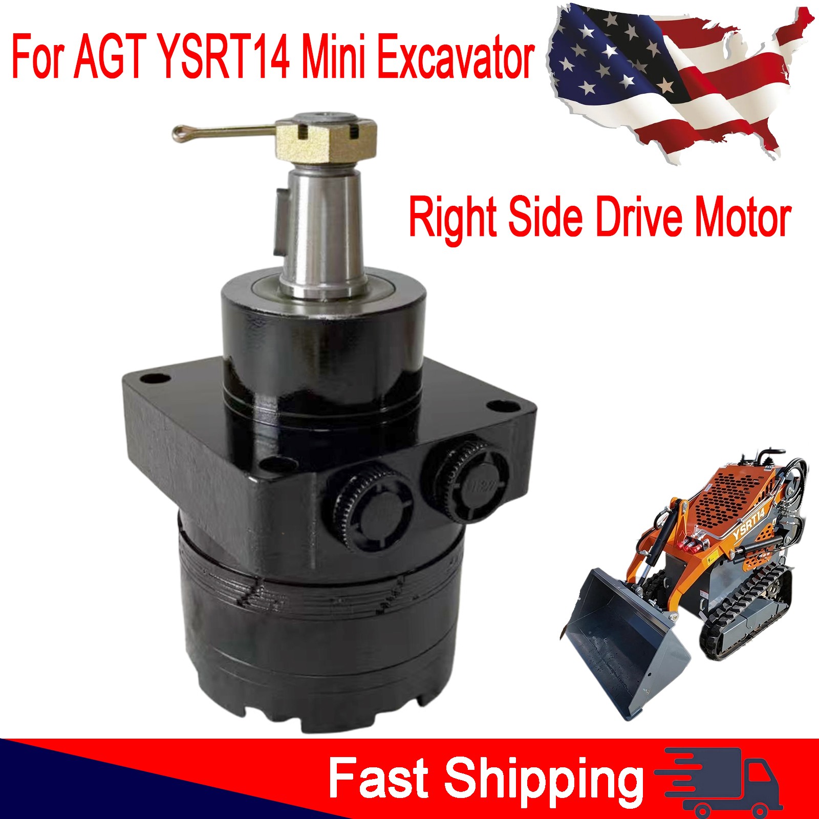Right Side Drive Motor BMER300A12101S Fit For AGT YSRT14 Mini Skid Steer Loaders