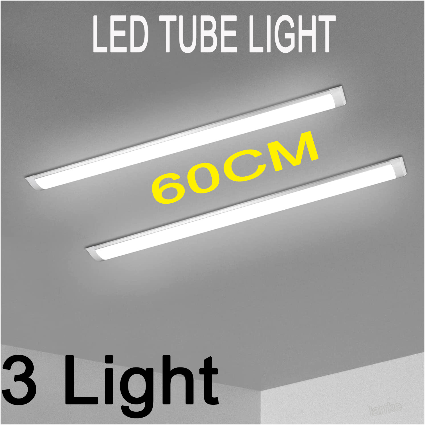 3PCS 2FT LED Batten Tube Light Shop Workbench Garage Ceiling Lamp Dimmabl 36W