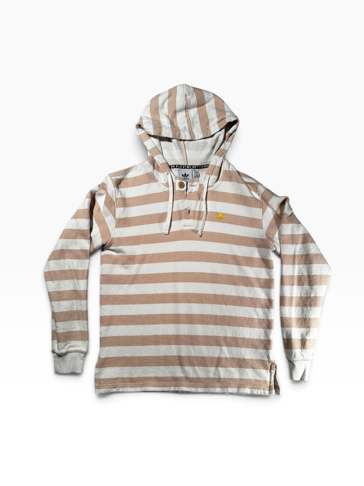 Adidas Originals Striped Knitted Henley Hoodie Size M Adidas Originals Striped Knitted Henley Hoodie Size M