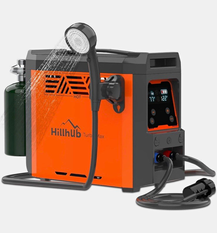 Hillhub Turbo Max Portable Tankless Water Heater 20,500 BTU 0.8 GPM Propane Hillhub Turbo Max Portable Tankless Water Heater 20,500 BTU 0.8 GPM Propane
