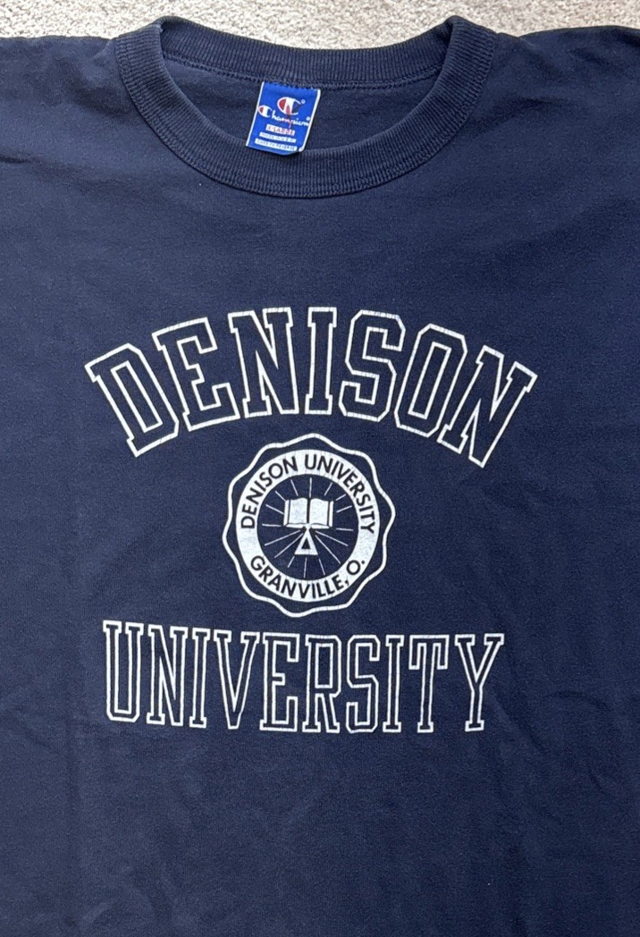Vtg 90’s Champion T Shirt Denison Univ (Steve Carell) Single Stitch USA Sz XL