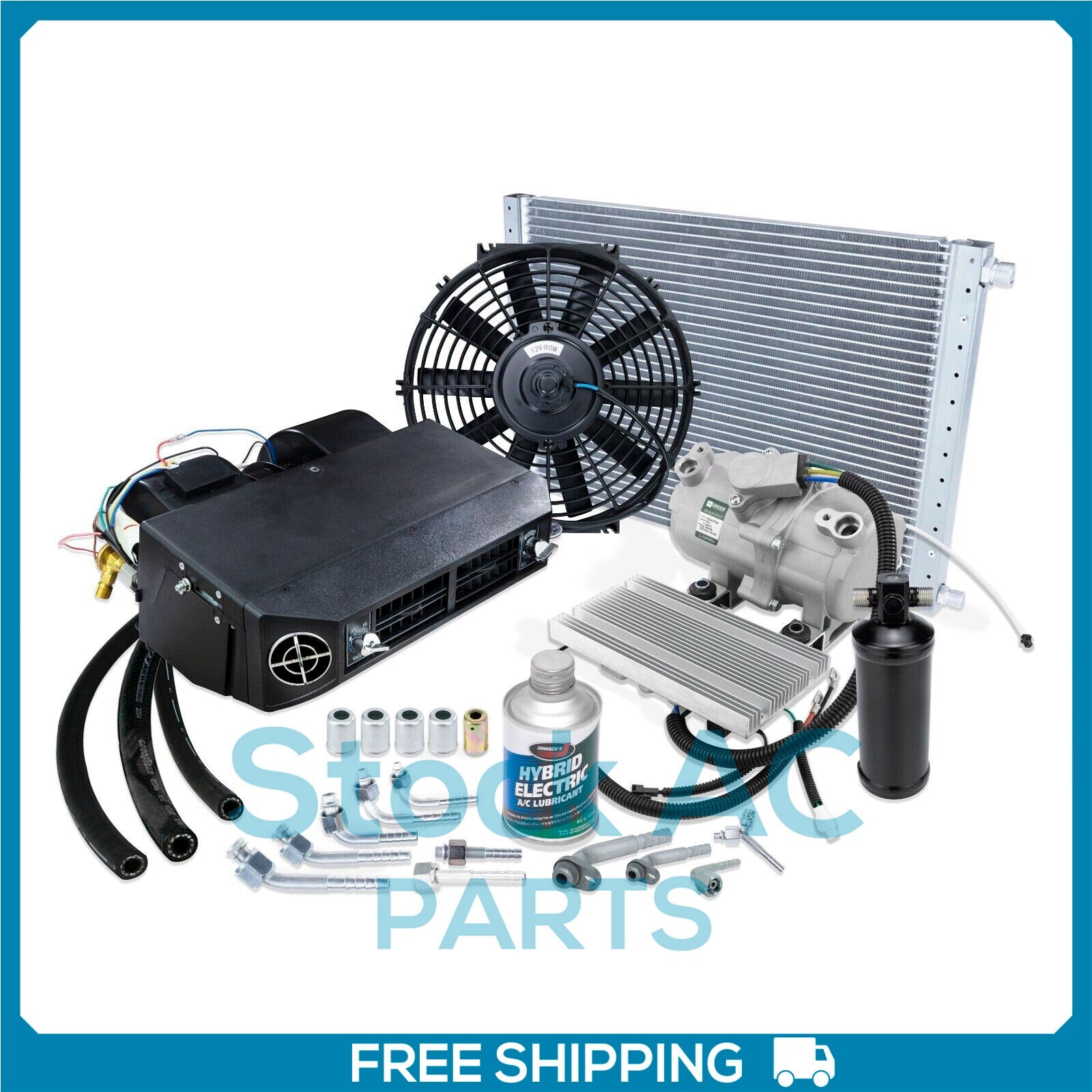 NEW A/C UNIVERSAL KIT UNDERDASH ELECTRIC COMPRESSOR AIR CONDITIONER 12V