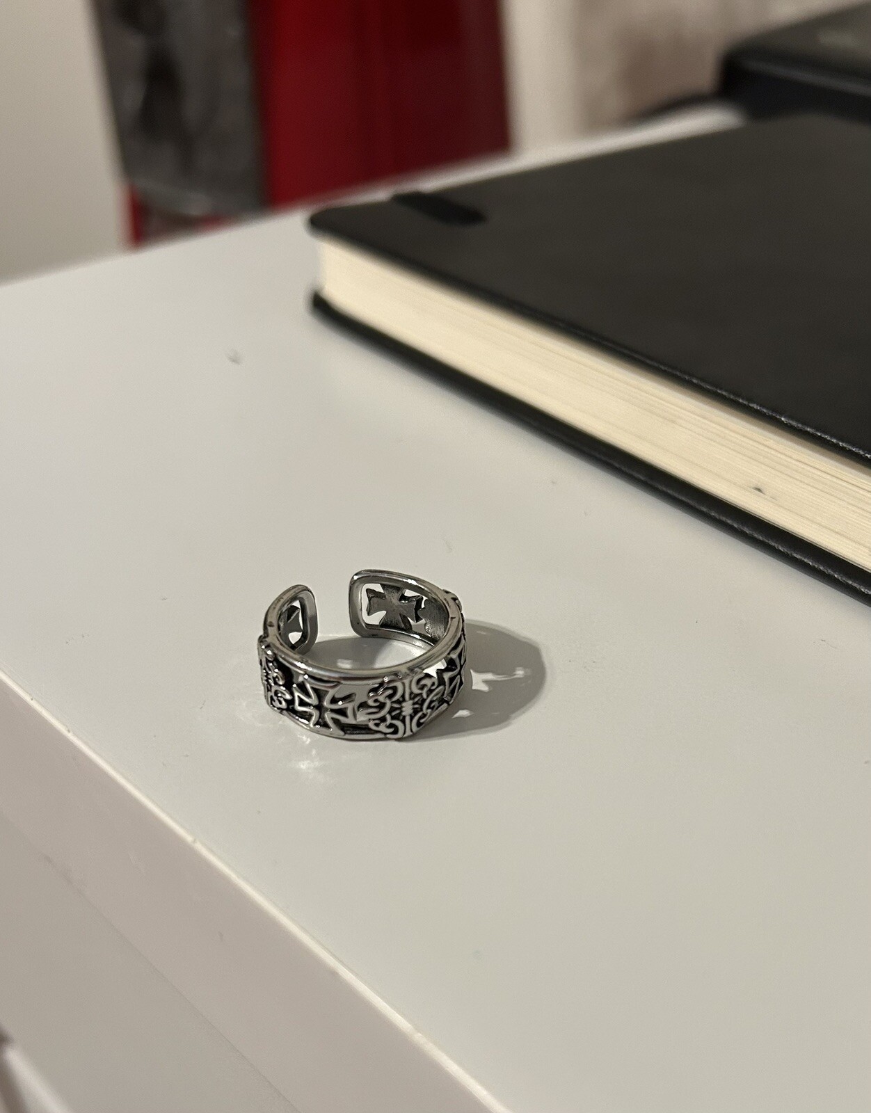 Y2K Chrome Cross Ring. Like Chrome Hearts. Super Y2K 2000s Y2K Chrome Cross Ring. Like Chrome Hearts. Super Y2K 2000s