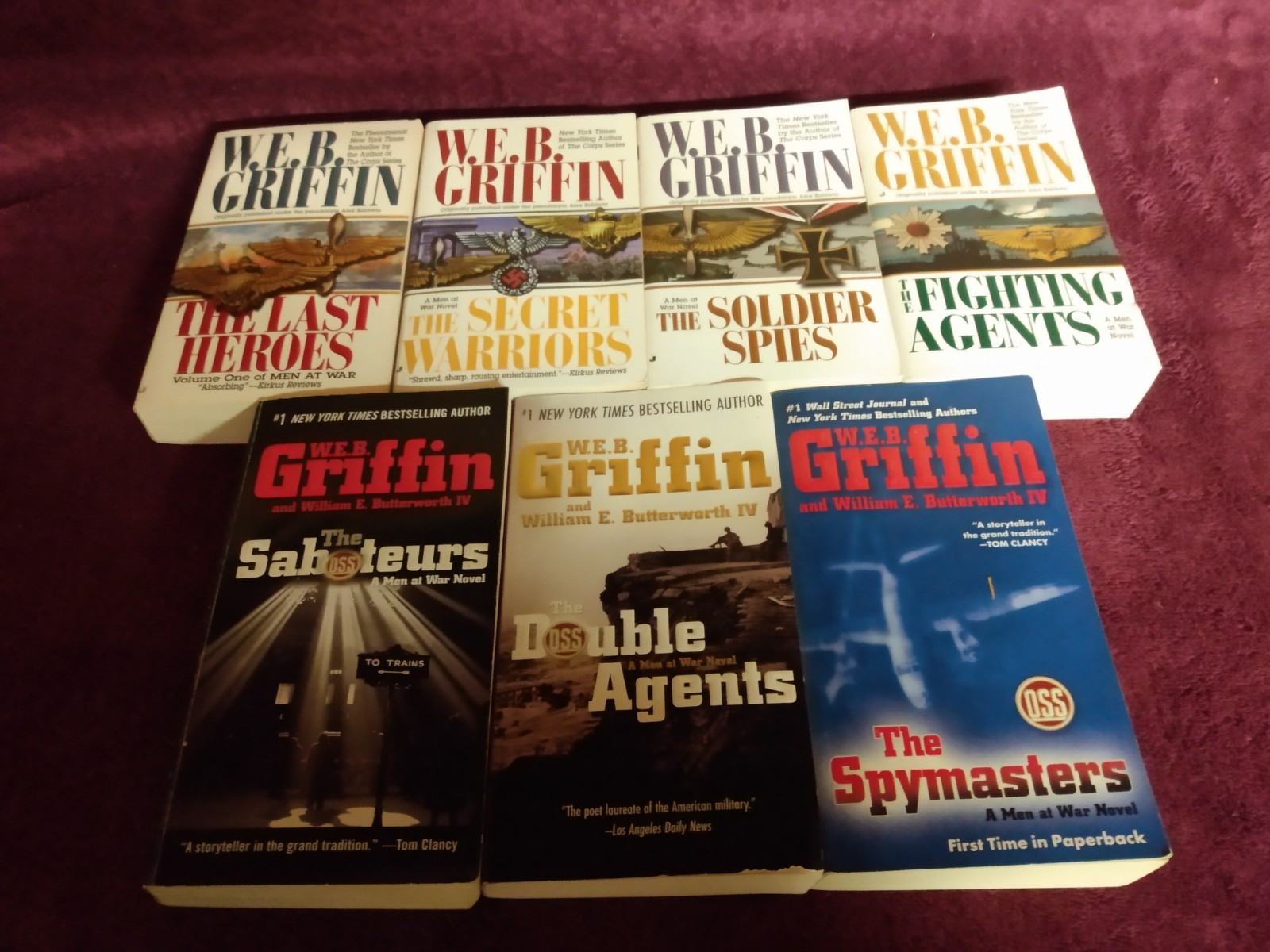 7  W E B GRIFFIN PB NOVELS   ALL 7 OF THE MEN AT WAR SERIES VERY GOOD CONDITION