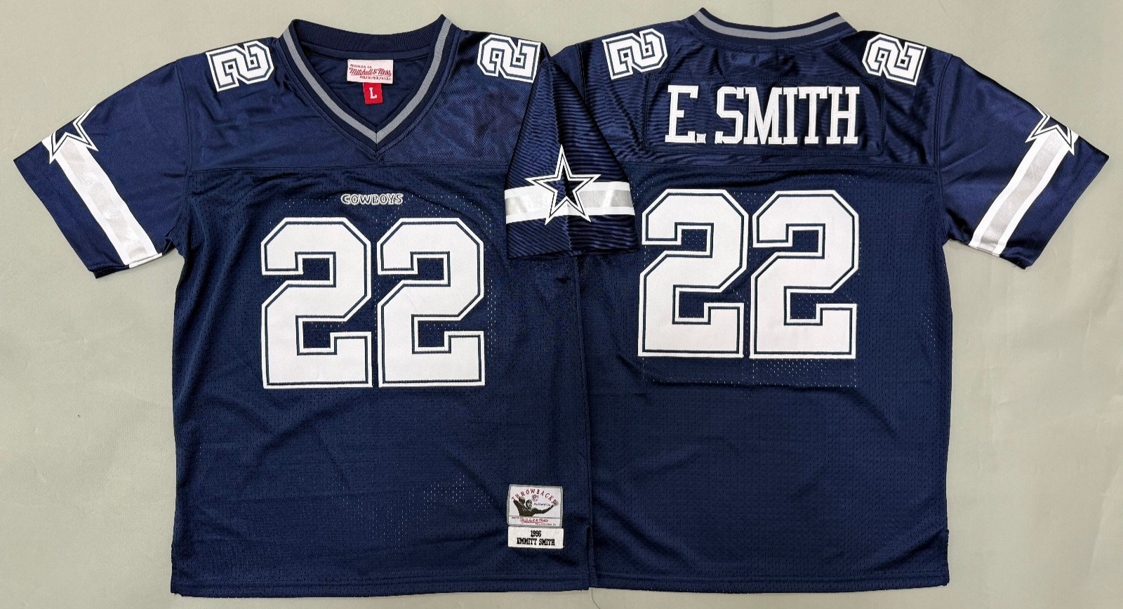 ​​Tariffs​ Free YOUTH\'S Cowboys #22 Emmitt Smith Throwback Sewn Stitched Jersey