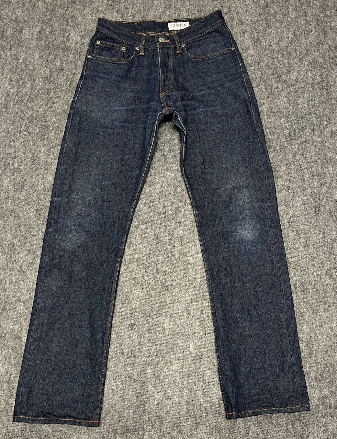 Gustin California Straight Leg Jeans Men\'s 28/30.5 Blue Raw Selvedge Denim Gustin California Straight Leg Jeans Men\'s 28/30.5 Blue Raw Selvedge Denim