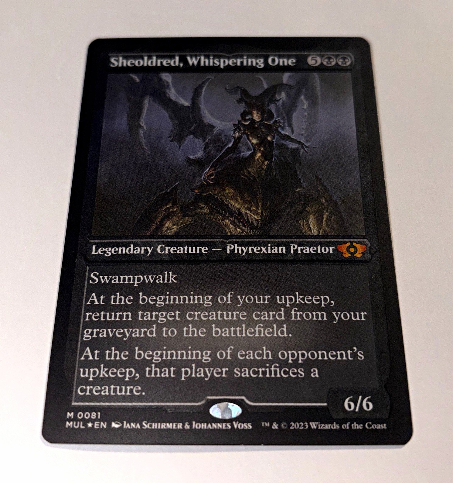 Sheoldred, Whispering One MTG Mythic Regular Multiverse Legends #0081 ENG 2023 Sheoldred, Whispering One MTG Mythic Regular Multiverse Legends #0081 ENG 2023