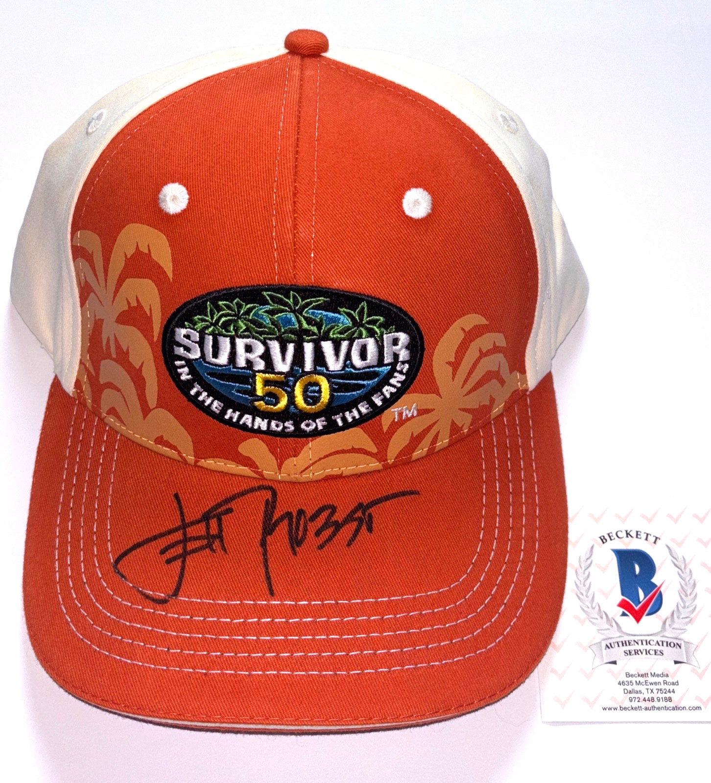 JEFF PROBST SIGNED SURVIVOR SEASON 50 OFFICIAL HAT CAP TV SHOW HOST BAS