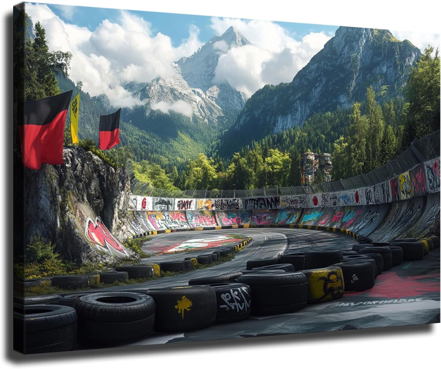 Car Track Nurburgring Rally Road Sports Poster Art Print Canvas Wall Art