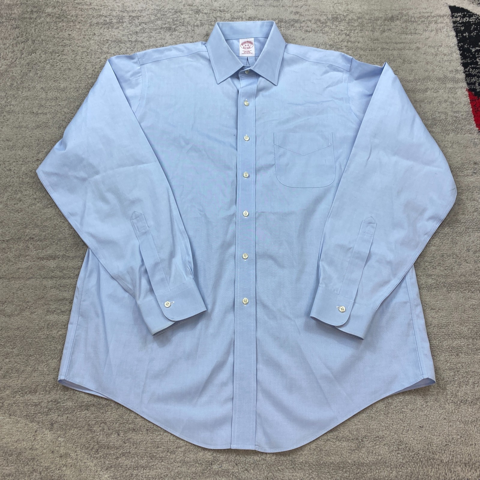 Vintage Brooks Brothers Oxford Button Shirt 16 - 35 Blue OCBD Formal Mens 90s