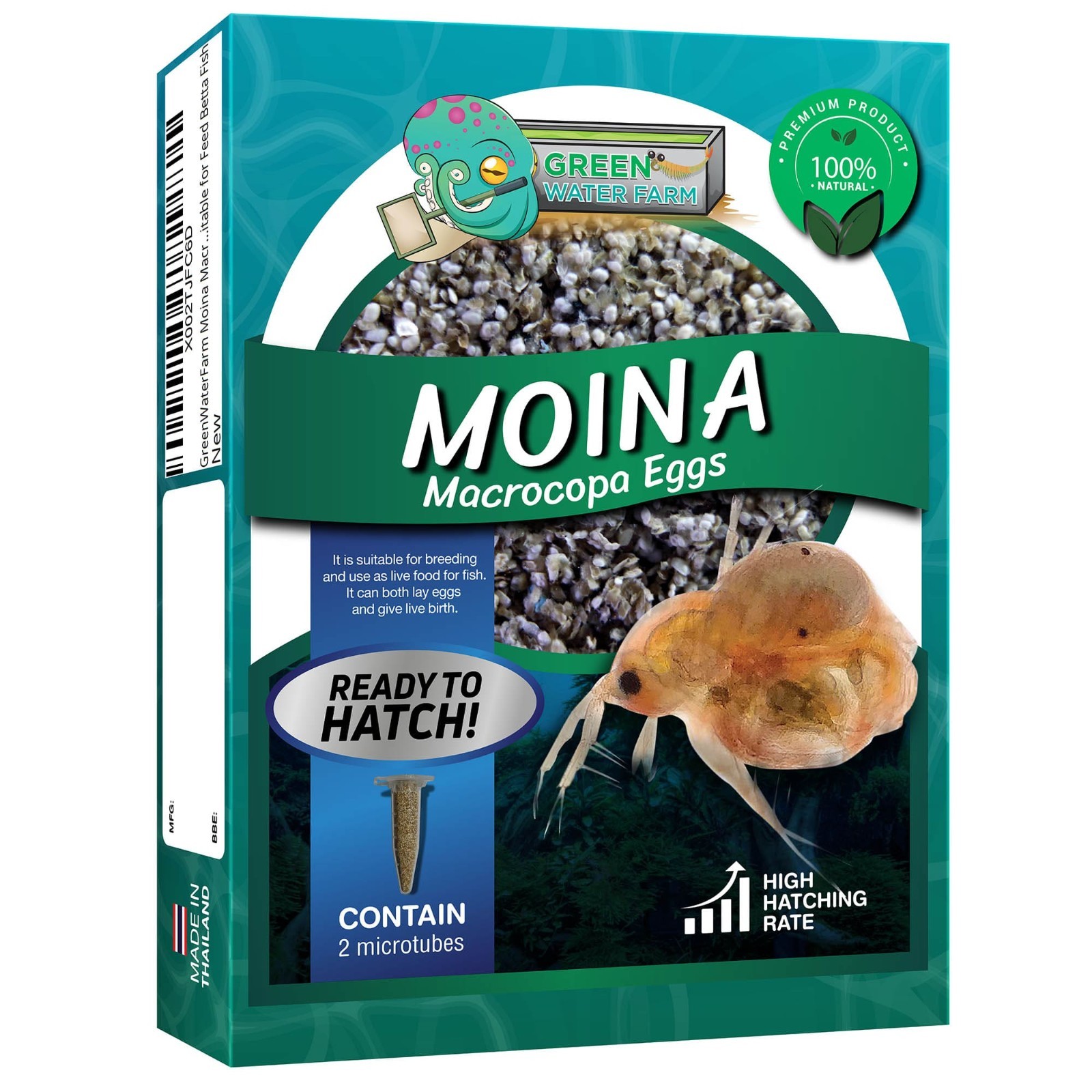 Moina Macrocopa Eggs (Water Flea) Live Fish Food for Hatching and Culture