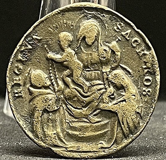 Italy Rome 1570´ ancient Regina Sacros Saint Pius V bronze amazing piece scarce