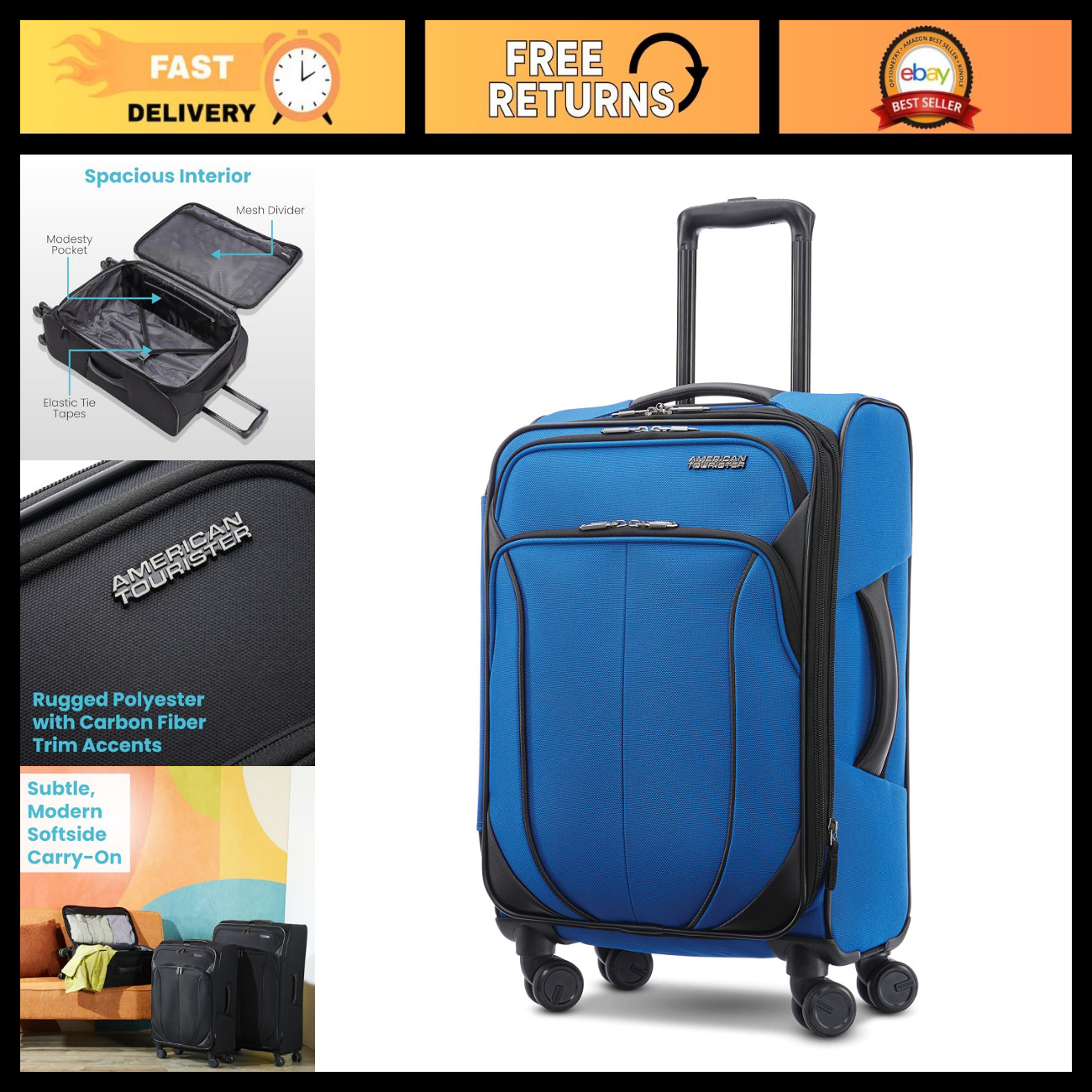 Expandable Softside Luggage with Spinner Wheels, 20\ Expandable Softside Luggage with Spinner Wheels, 20\