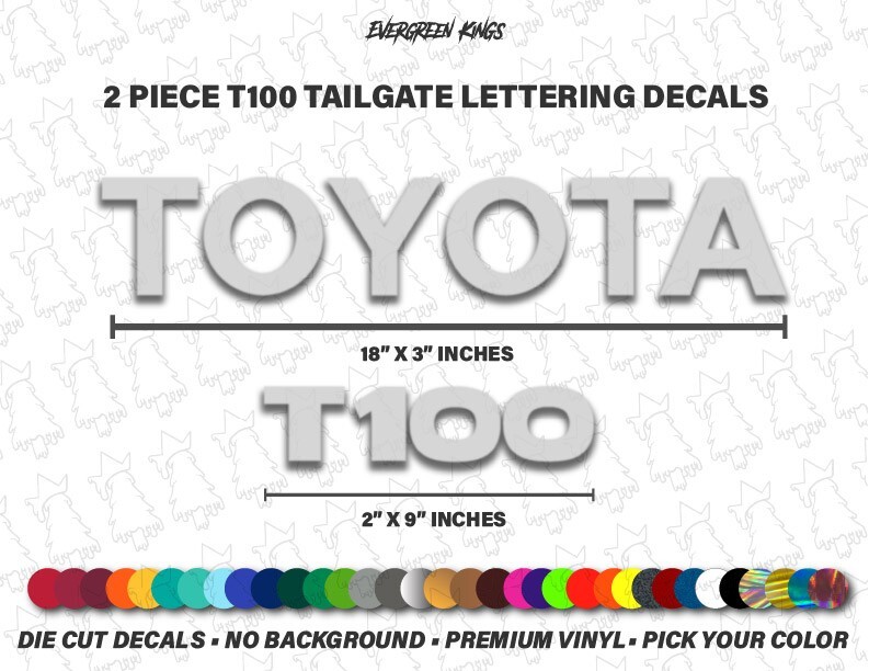 TAILGATE LETTERING DECAL KIT for 1993-1998 TOYOTA TACOMA T100 Stickers Emblems