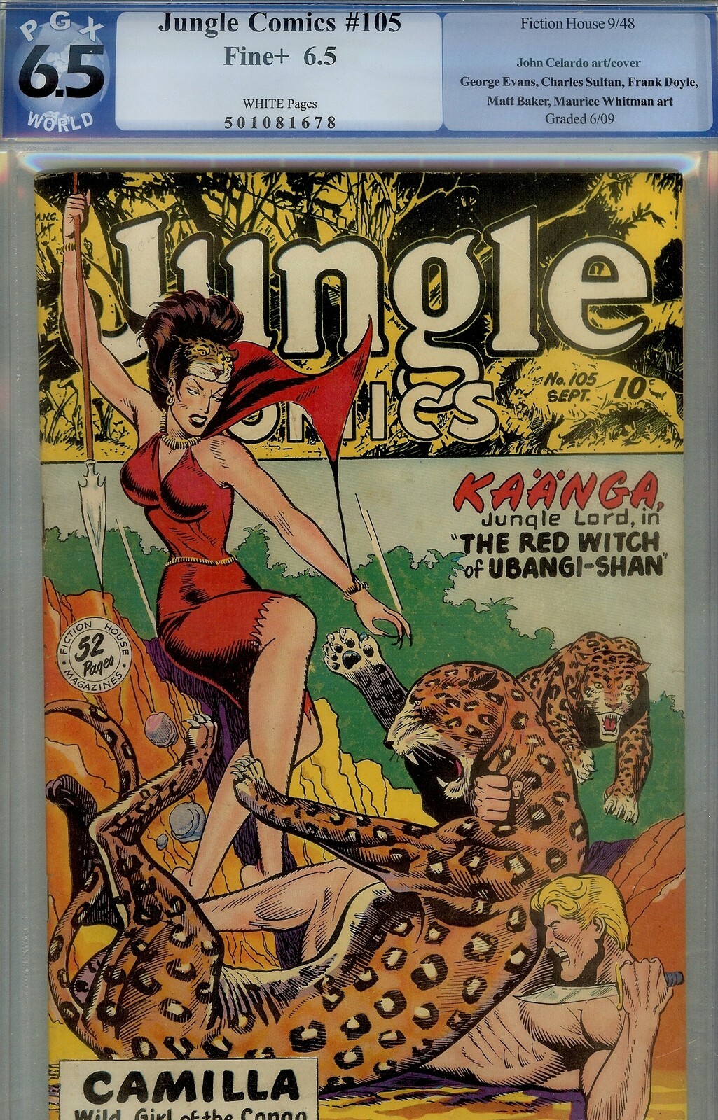 JUNGLE COMICS #105- PGX 6.5- MATT BAKER ART- 1948- CAMILLA CVR-A BEAUTY