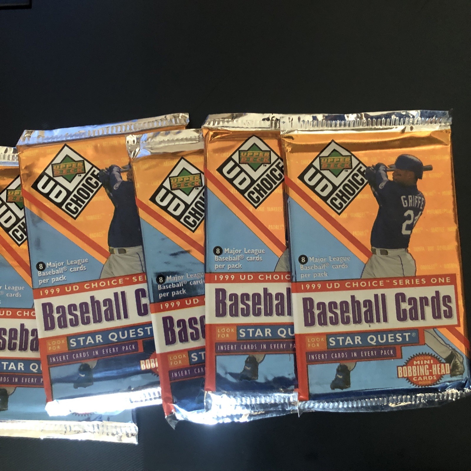 5 packs 1999 Upper Deck Choice Unopened Packs Series One 