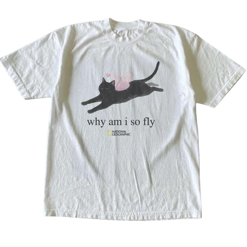 Black Cat Fairy Y2K Grunge Vintage Unisex Animal Gothic Streetwear Graphic Tee Black Cat Fairy Y2K Grunge Vintage Unisex Animal Gothic Streetwear Graphic Tee