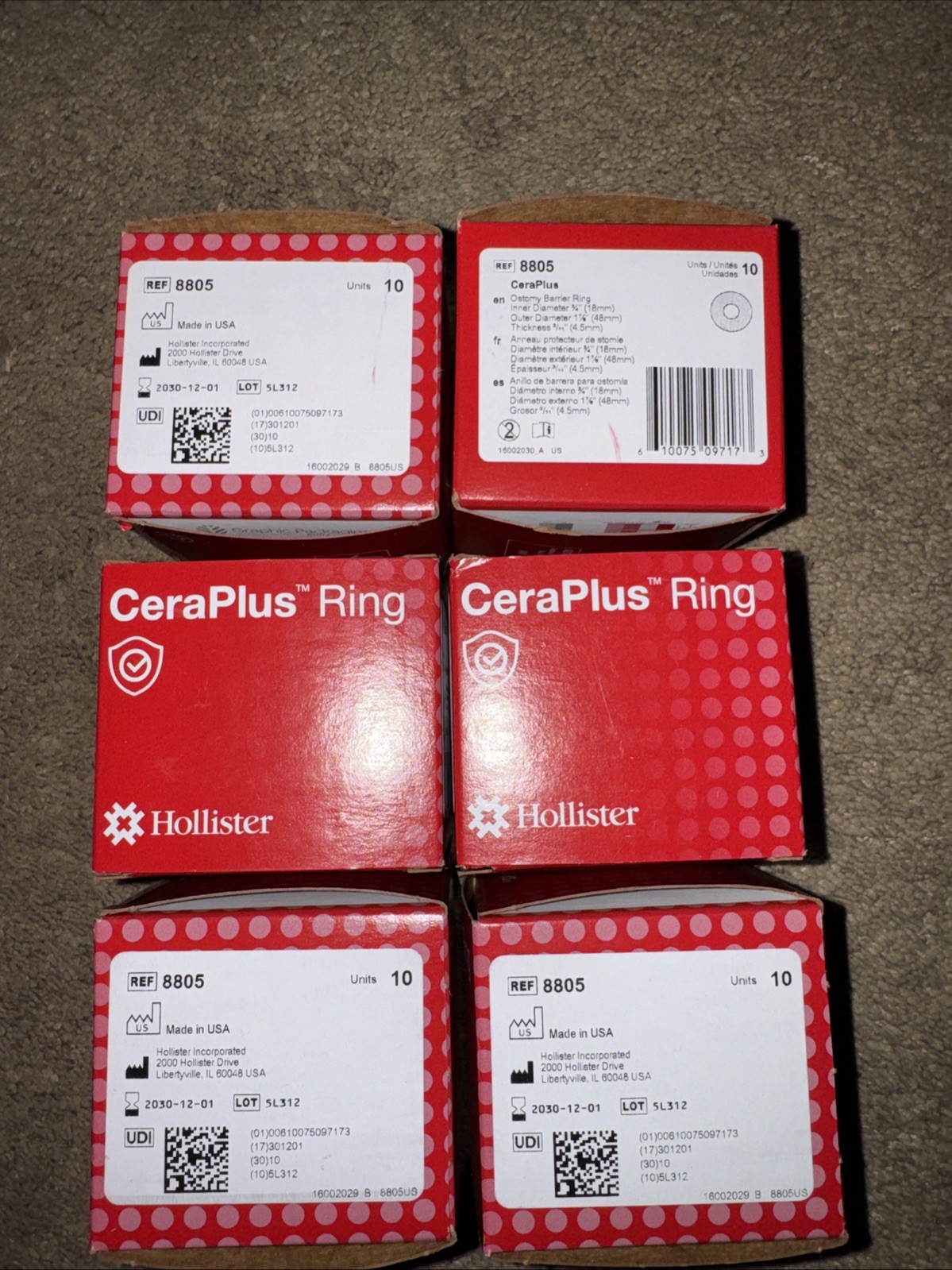 Hollister CeraPlus Ring 8805 10 Rings In Box, 6 Boxes Hollister CeraPlus Ring 8805 10 Rings In Box, 6 Boxes