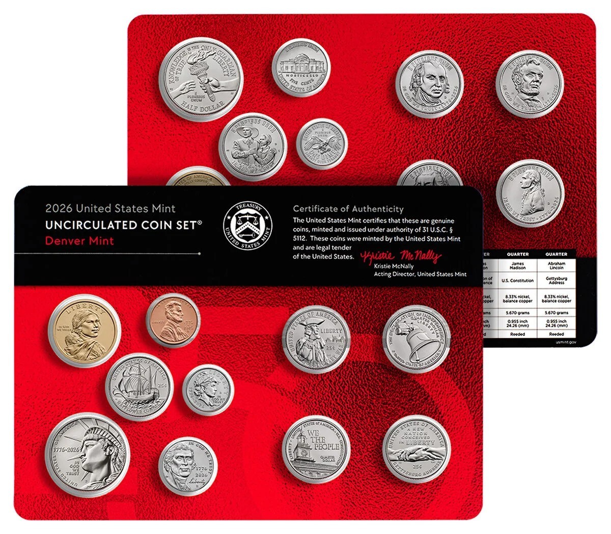 2026-D US Mint Uncirculated Set SemiQuincentennial Dual Dates Denver Only Z-FcD5
