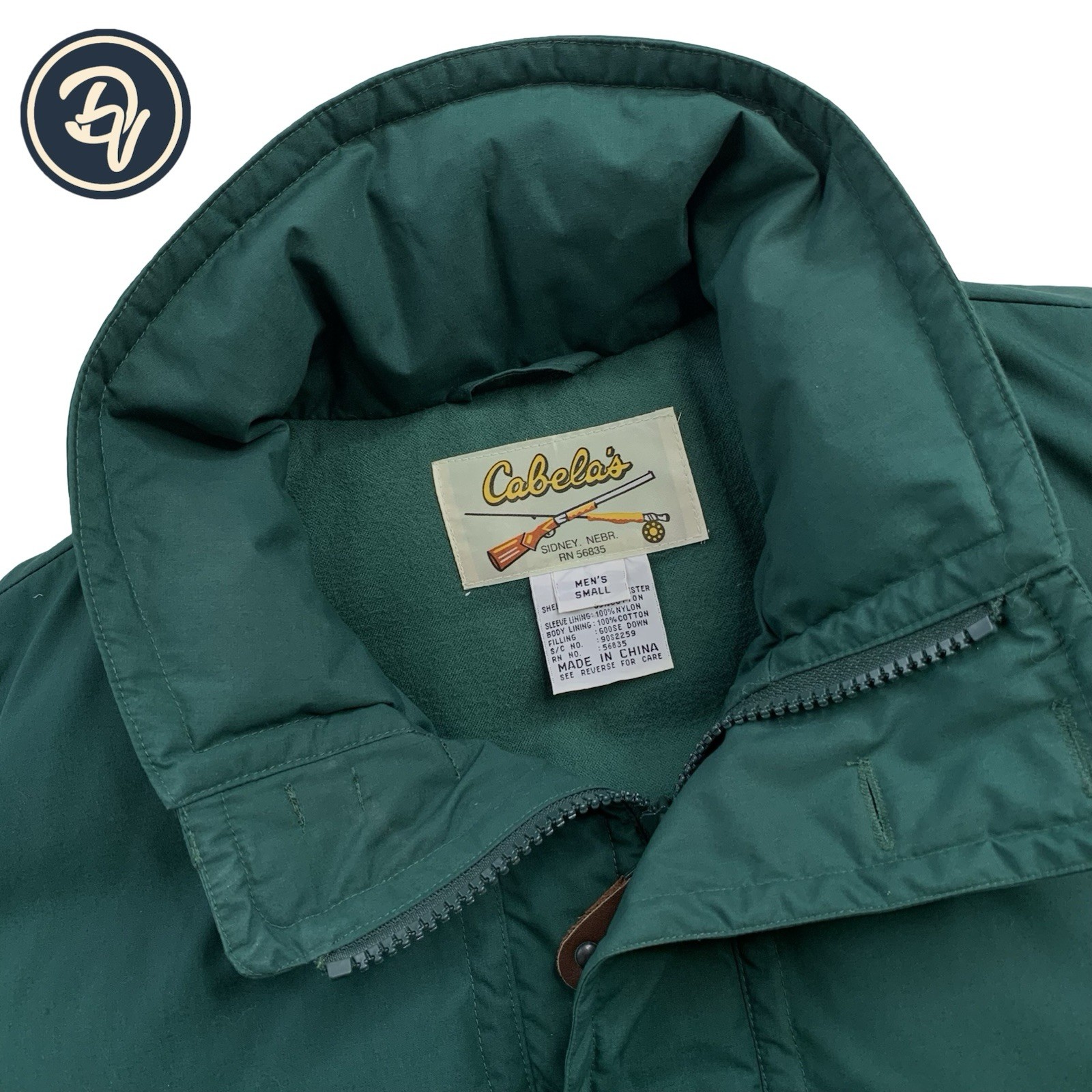 1980\'s Small Cabela\'s Outfitters Hunger Green Cotton & Goose Down Utility Bomber