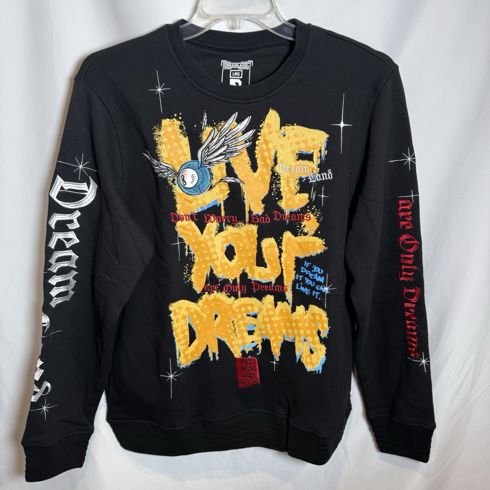 Dreamland Embroidered Graffiti Graphic Streetwear Sweatshirt Men’s Large L NWT