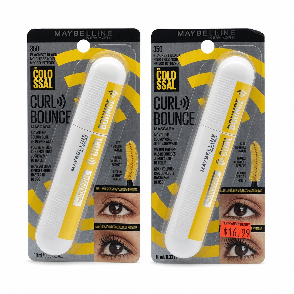 MAYBELLINE Volum\' Express Colossal Curl Bounce Mascara Blackest Black 350 2 pk MAYBELLINE Volum\' Express Colossal Curl Bounce Mascara Blackest Black 350 2 pk