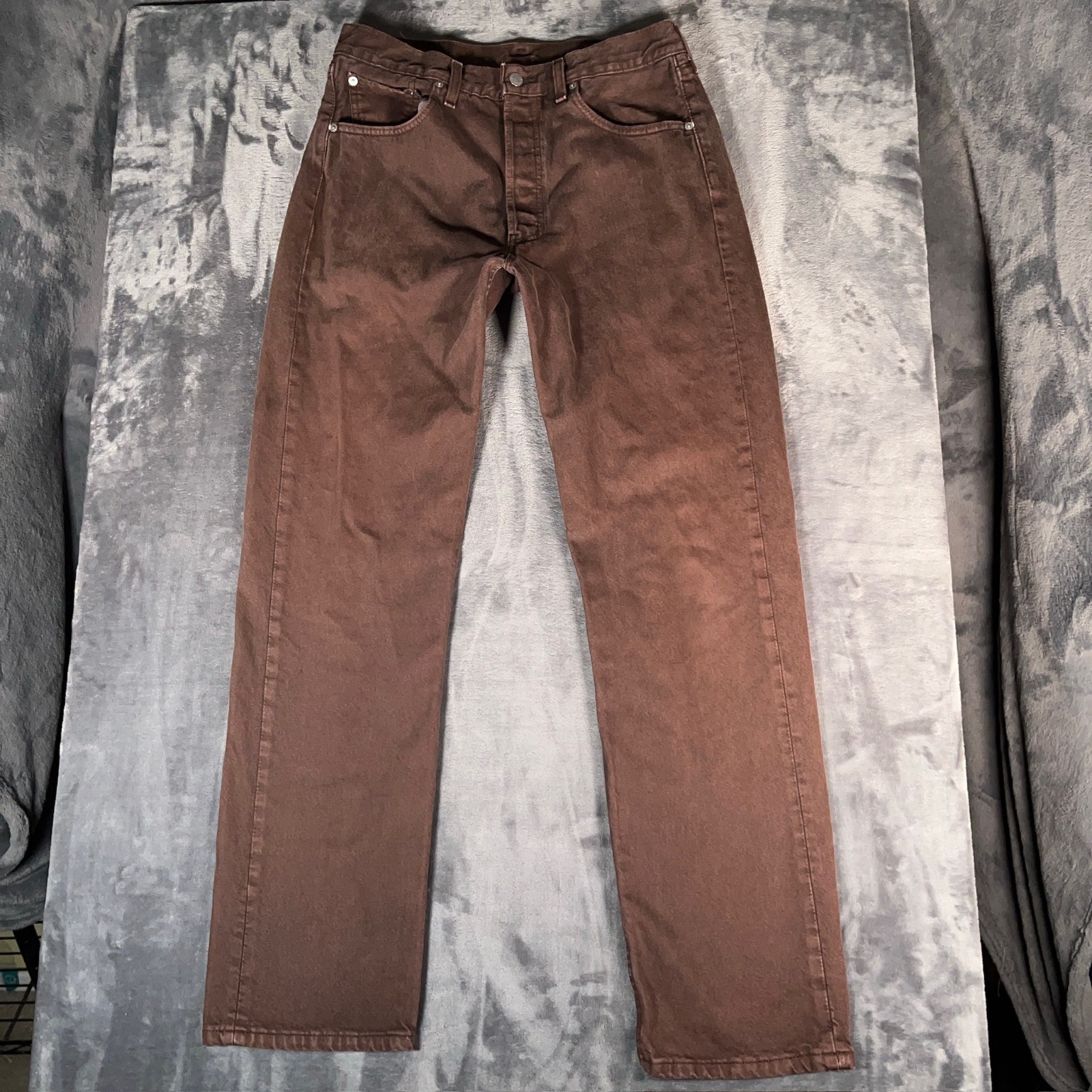 Vintage Levi\'s 501 Jeans Mens Fit 34x33 Brown Straight Leg 501-0632 Fade USA 90s