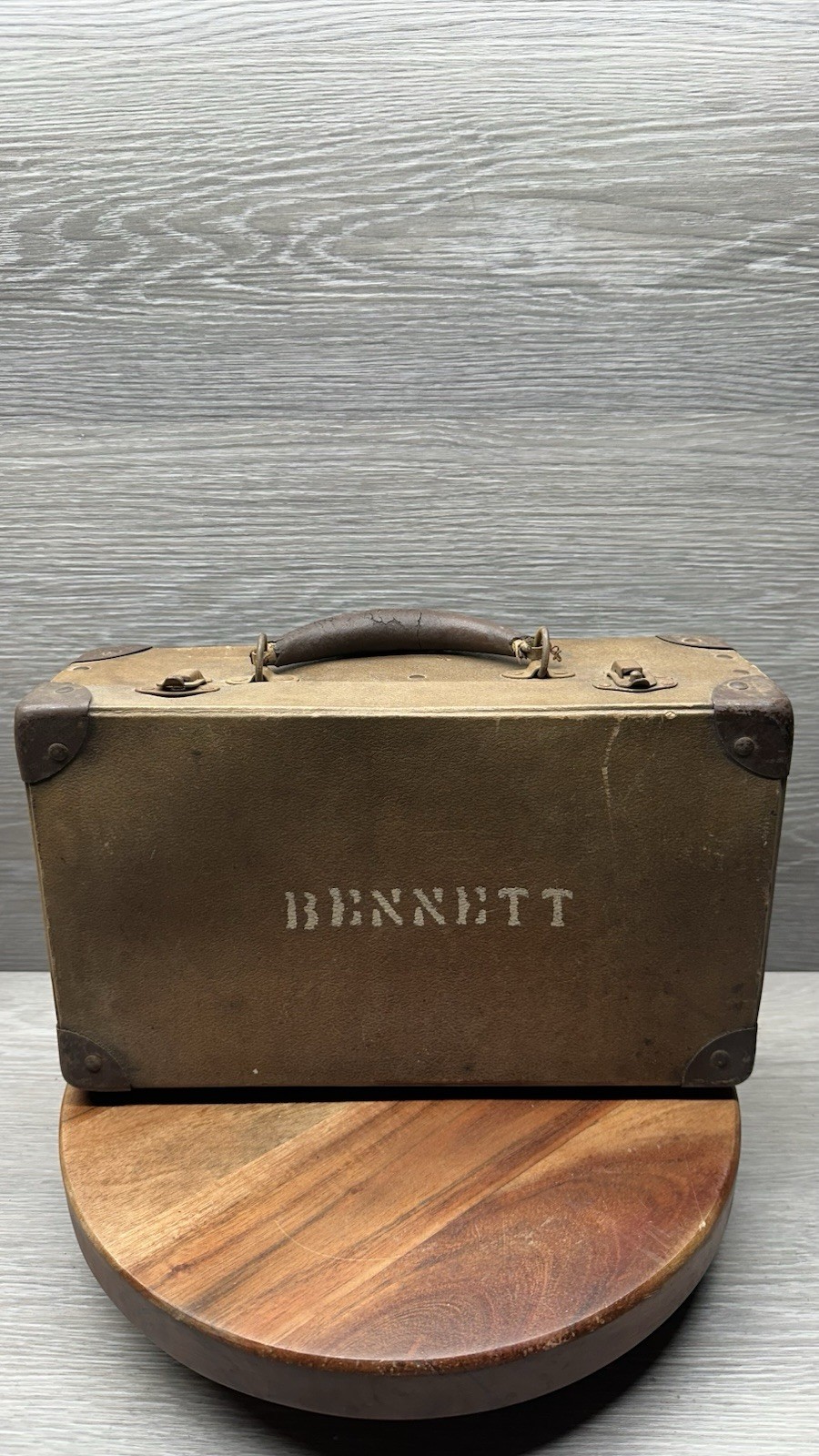 Antique Bennett Typewriter Carrying Case with Original Ink Pad Box 1910s