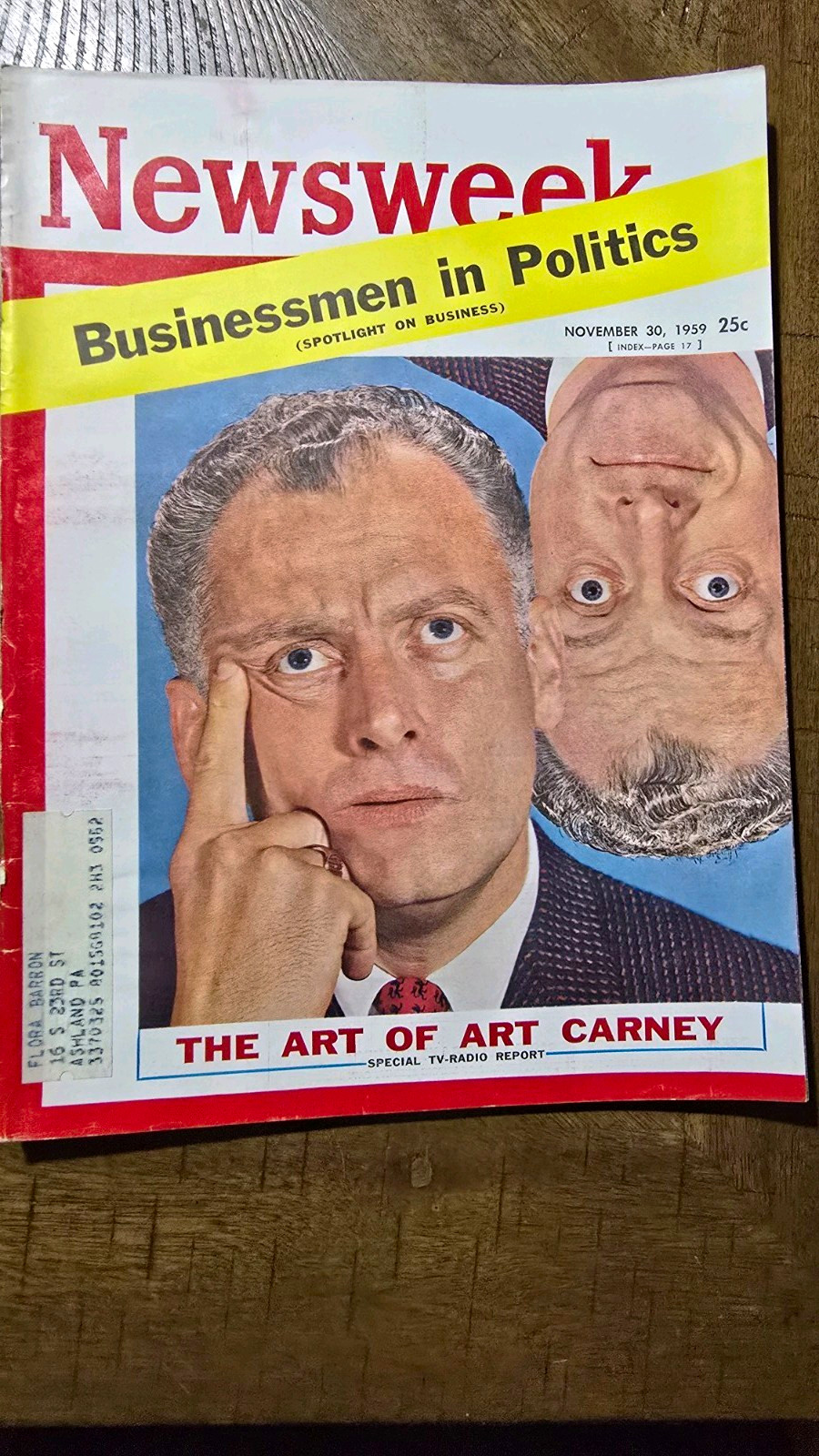 Newsweek Nov 30 1959 Illustrated Issue Businessmen in Politics Art Carney Newsweek Nov 30 1959 Illustrated Issue Businessmen in Politics Art Carney