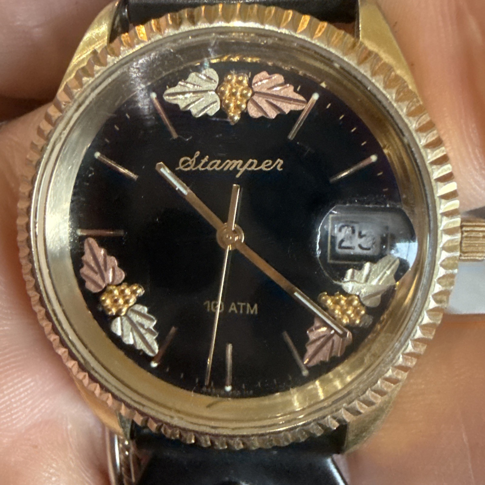 Vintage Harley-Davidson Black Hills Gold Men\'s Watch by Stamper Rare Eagle Band Vintage Harley-Davidson Black Hills Gold Men\'s Watch by Stamper Rare Eagle Band