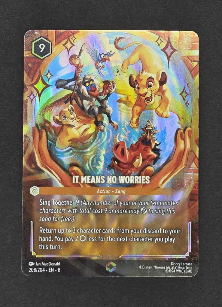 Disney Lorcana It Means No Worries Enchanted 208/204 Lion King Reign of Jafar