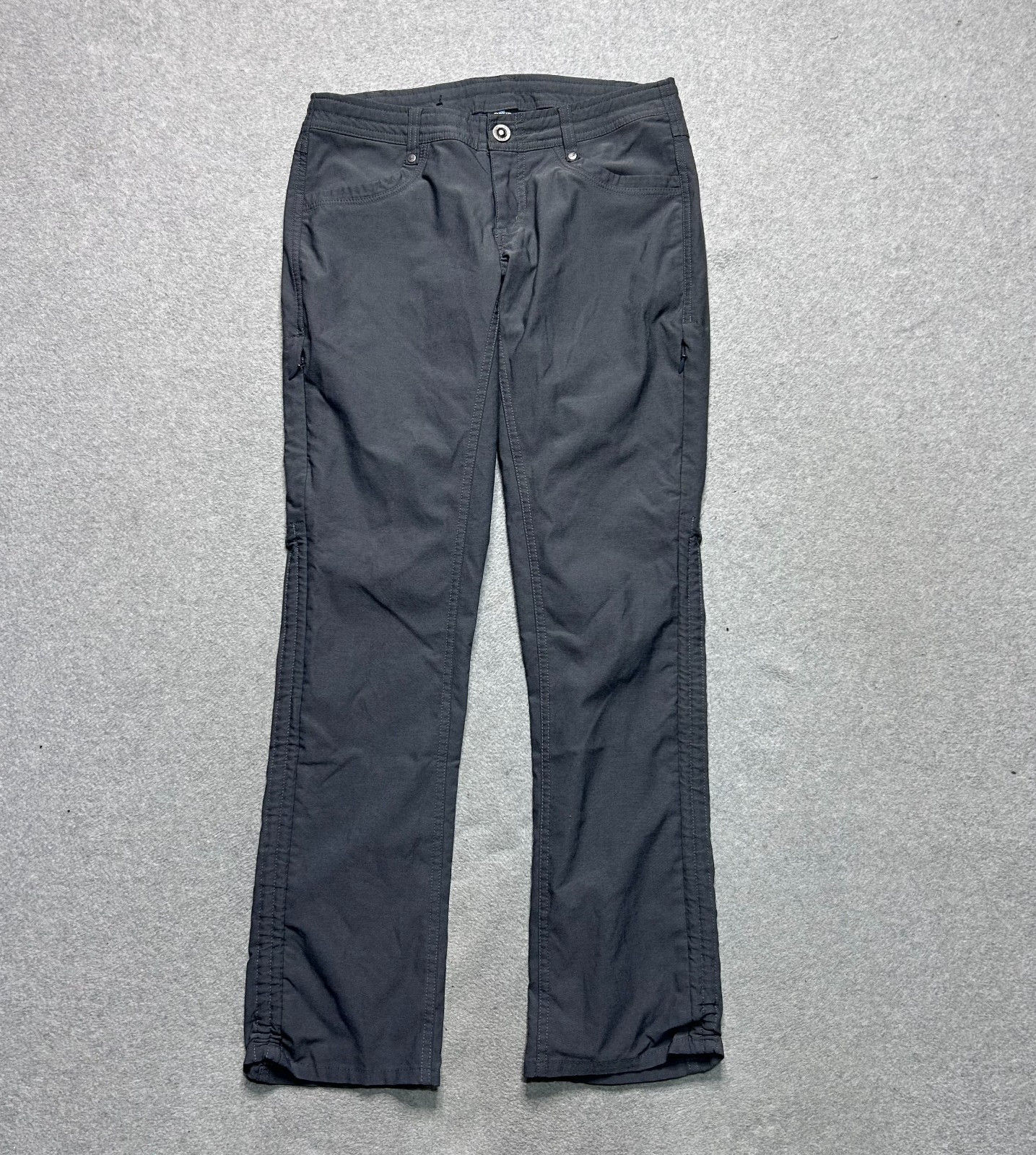 Kuhl Trekr Pants Womens 4 Short Charcoal Gray Straight Fit Stretch Hiking Casual