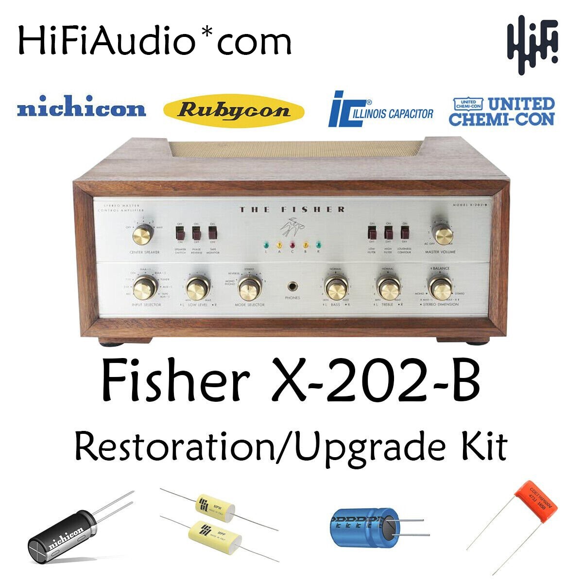Fisher x202b amplifier tube restoration repair upgrade rebuild kit capacitor Fisher x202b amplifier tube restoration repair upgrade rebuild kit capacitor