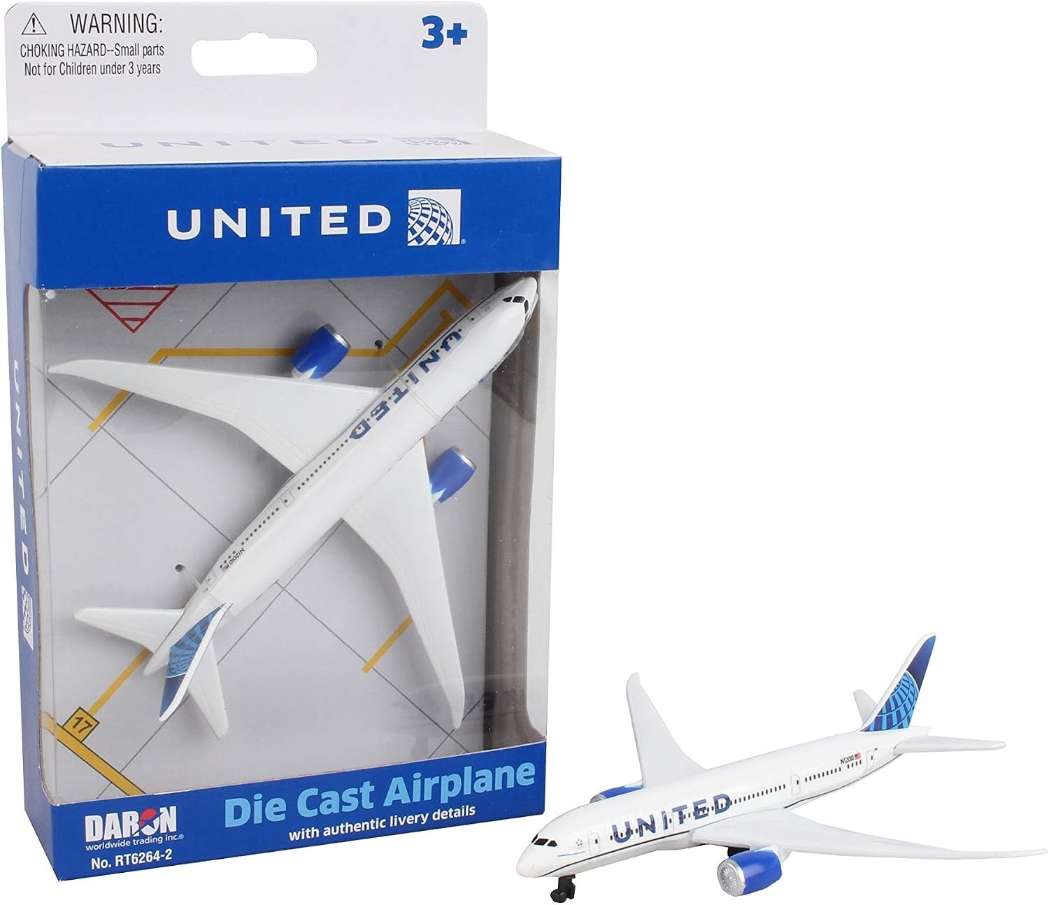 Daron Toy Airplane – United Airlines – Die-Cast Metal Model Airplane Toy with Pl Daron Toy Airplane – United Airlines – Die-Cast Metal Model Airplane Toy with Pl