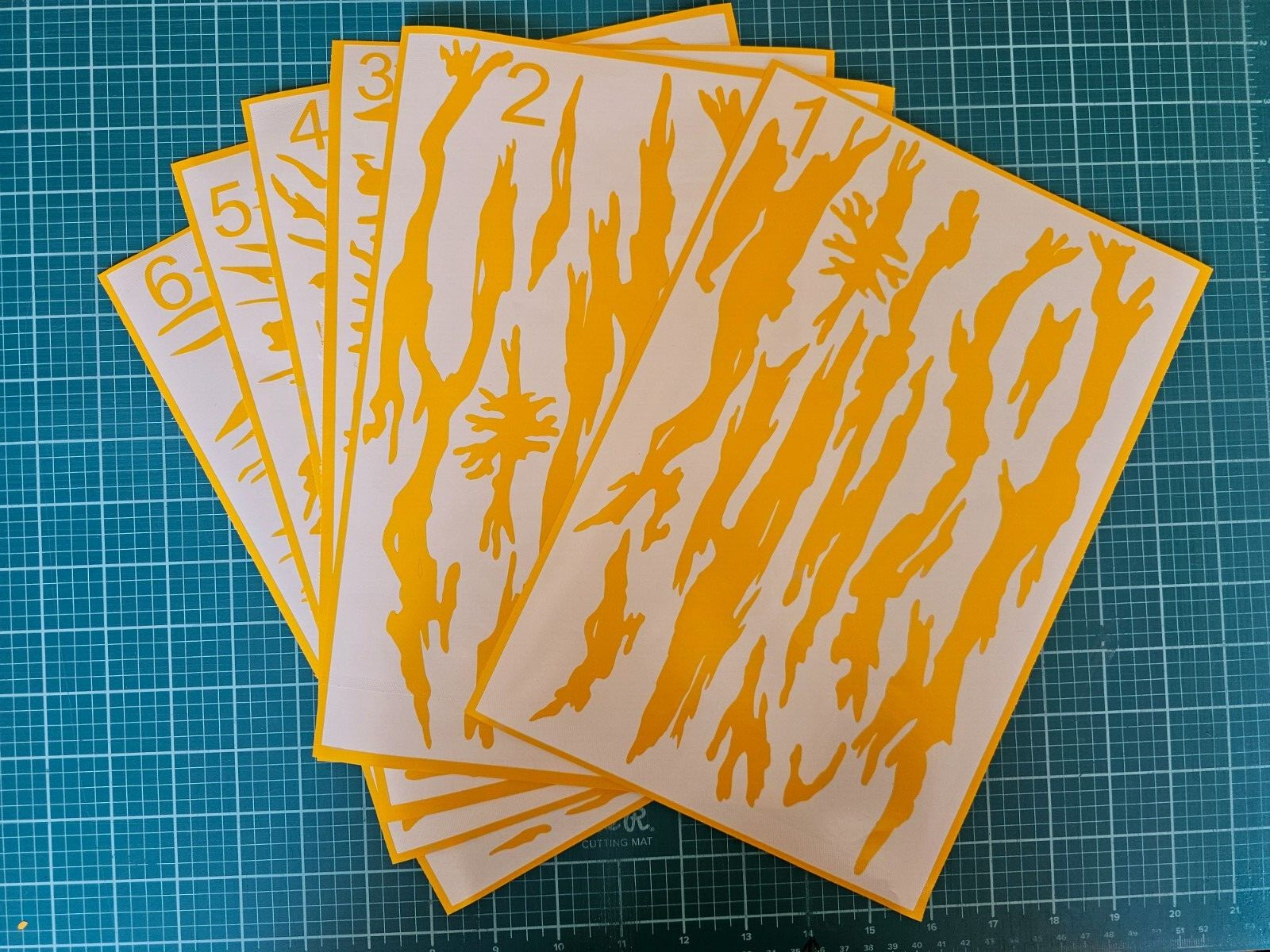 Vietnam Tiger Stripe Stencil | Cerakote, Duracoat, Gunkote - DIY Camouflage