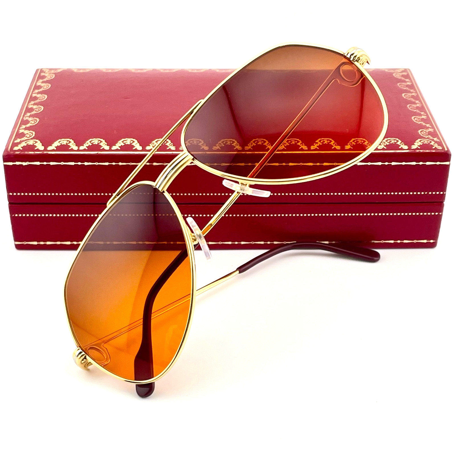 vintage CARTIER VENDOME Louis LC sunglasses 22K gold SMALL 56*14 new lenses box