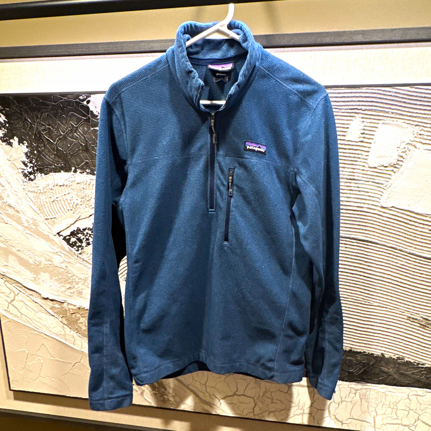 Patagonia Men\'s Blue 1/4 Zip Fleece Mock Neck Pullover Sweater Size small Patagonia Men\'s Blue 1/4 Zip Fleece Mock Neck Pullover Sweater Size small