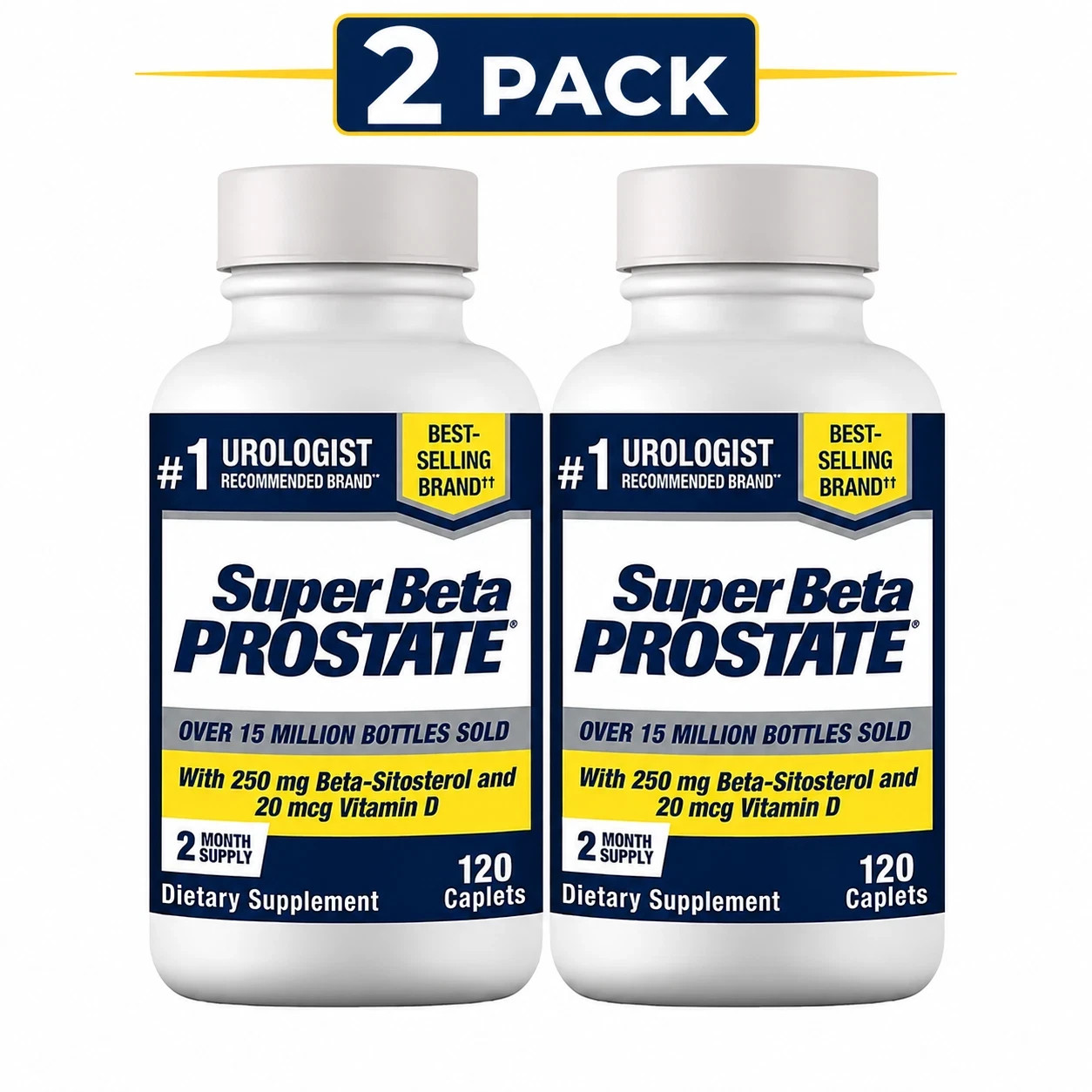 2 Pack Men's Health SUPER BETA PROSTATE Support Supplement Caplets 120 ct 2 Pack Men's Health SUPER BETA PROSTATE Support Supplement Caplets 120 ct