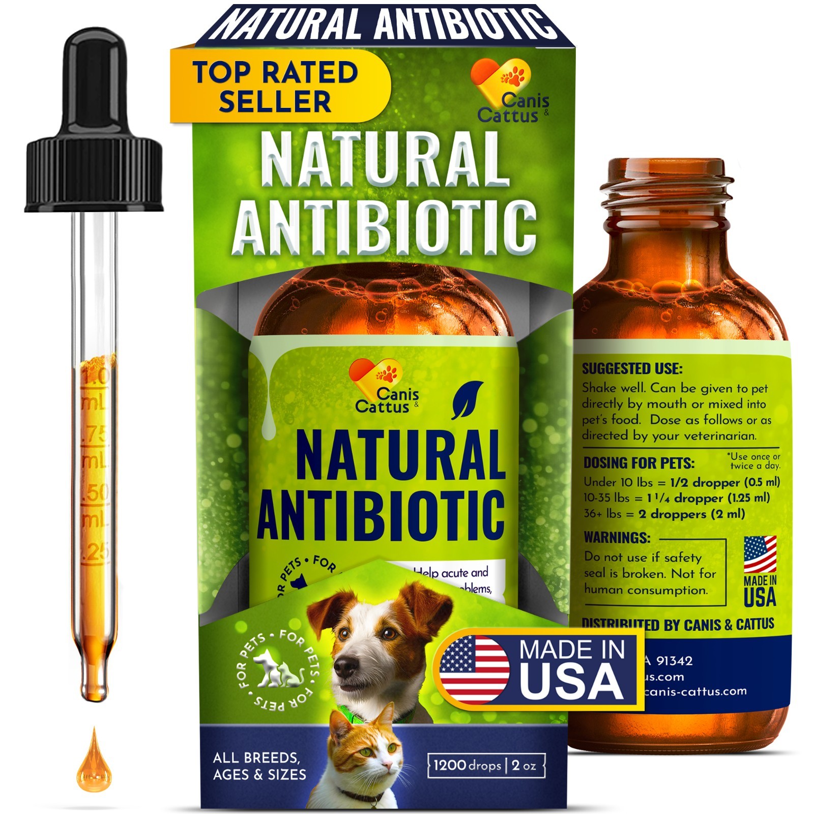 Cat & Dog Natural Antibiotic | Immune, Allergy & Infection Support | 2 oz Cat & Dog Natural Antibiotic | Immune, Allergy & Infection Support | 2 oz
