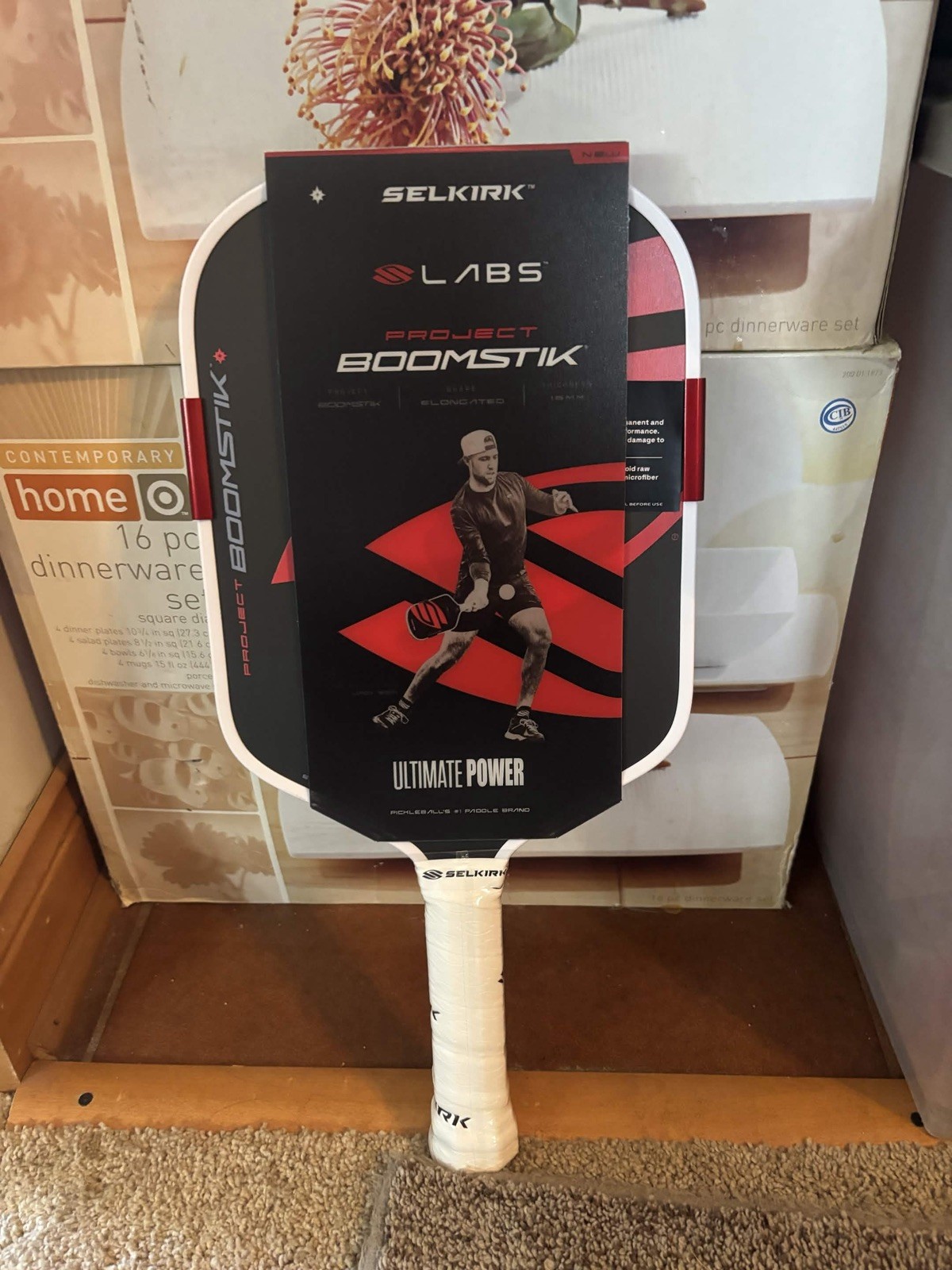 Selkirk LABS Project Boomstik Elongated Pickleball Paddle 16mm Black/Red NEW
